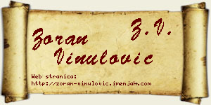 Zoran Vinulović vizit kartica